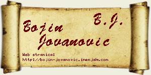 Bojin Jovanović vizit kartica
